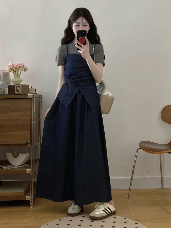 plus Size Women's Fashion Set Spring Summer Blue Pear Shape Slimming Illusion Top And Skirt Combo Long Sleeve round Neck Dress
plus Size Women's Fashion Set Spring Summer Blue Pear Shape Slimming Illusion Top And Skirt Combo Long Sleeve round Neck Dress