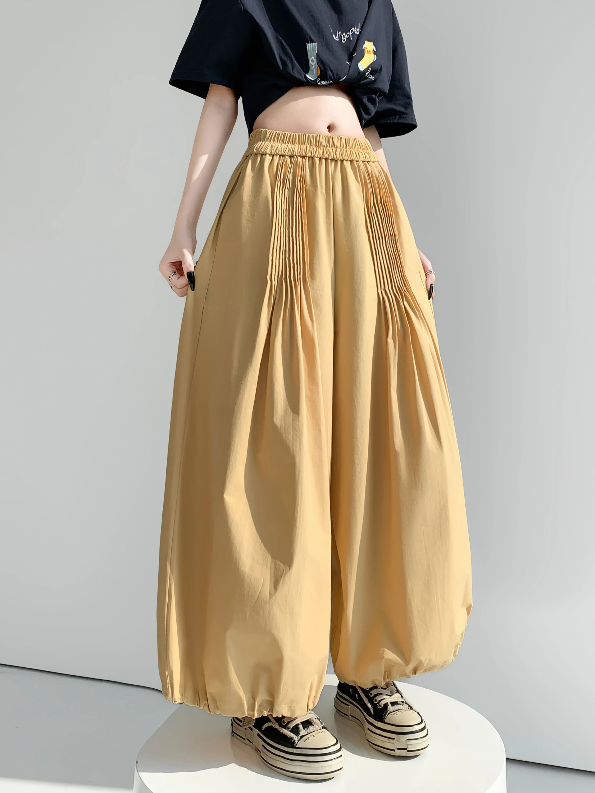 Yellow Quick Dry Bloomer Pants Women's Summer Thin Loose Slimming Elastic Waist Casual Cuffed Lantern Pants Workwear Trousers
Yellow Quick Dry Bloomer Pants Women's Summer Thin Loose Slimming Elastic Waist Casual Cuffed Lantern Pants Workwear Trousers