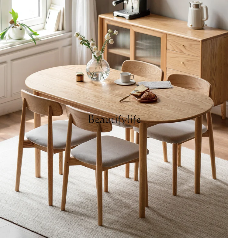 Solid wood dining table Modern simple dining room oak oval dining room long table
Solid wood dining table Modern simple dining room oak oval dining room long table
