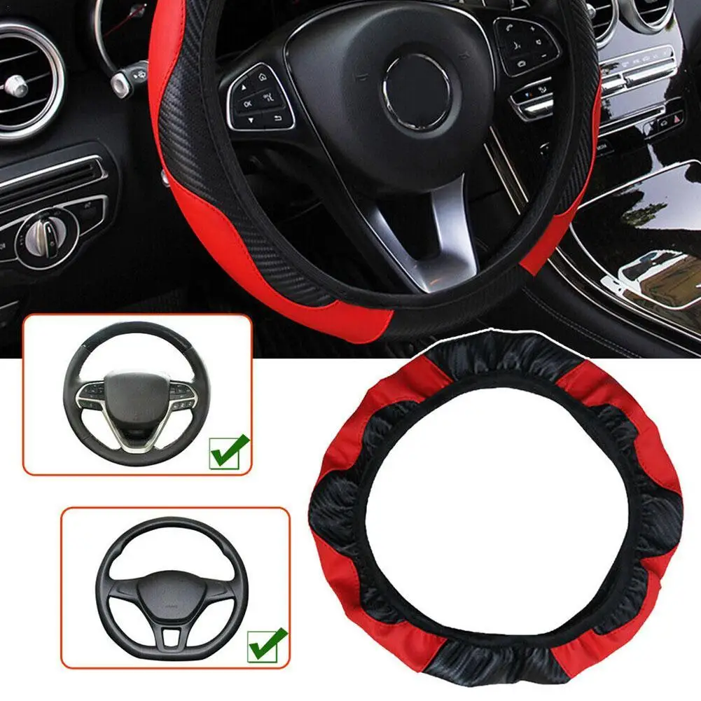 Car Steering Wheel Cover Breathable Anti Slip PU Leather Steering Covers Suitable 38cm Auto Decoration Carbon Fiber
Car Steering Wheel Cover Breathable Anti Slip PU Leather Steering Covers Suitable 38cm Auto Decoration Carbon Fiber