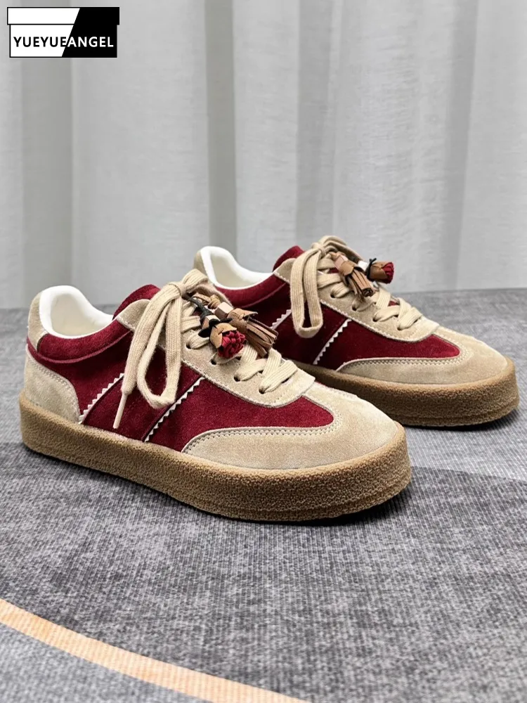 Women Casual Real Cow Suede Leather Shoes Lace Up Low Cut Mixed Color Thick Platform Skateboard Shoes Comfortable Sneakers Pumps
Women Casual Real Cow Suede Leather Shoes Lace Up Low Cut Mixed Color Thick Platform Skateboard Shoes Comfortable Sneakers Pumps