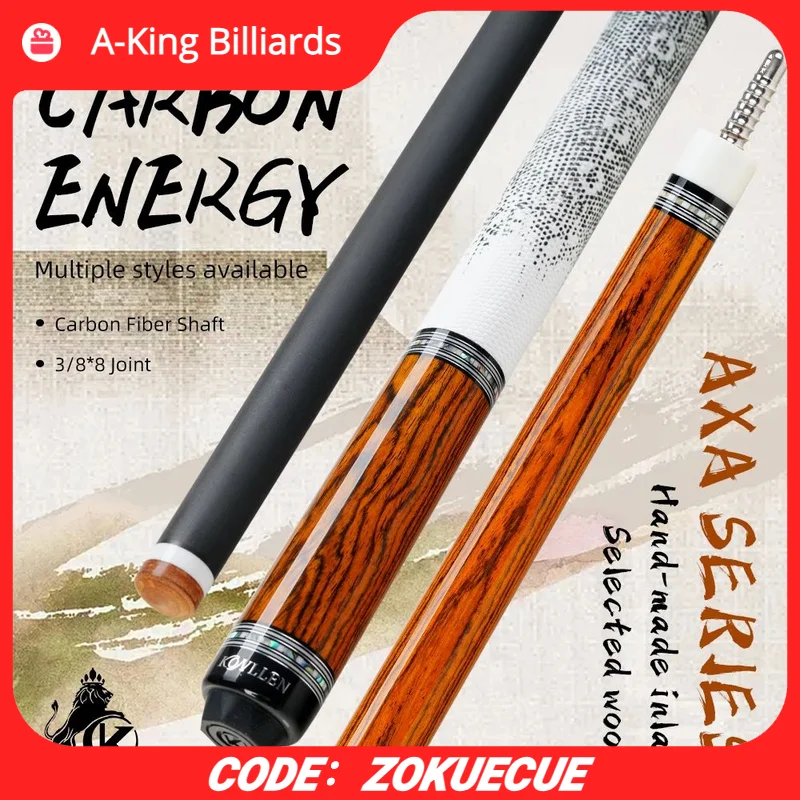 KONLLEN Carbon Fiber Pool Cue AXA Series with Handmade Inlay Professional Low Deflection Pool Stick for Billiard pool cue 
KONLLEN Carbon Fiber Pool Cue AXA Series with Handmade Inlay Professional Low Deflection Pool Stick for Billiard pool cue