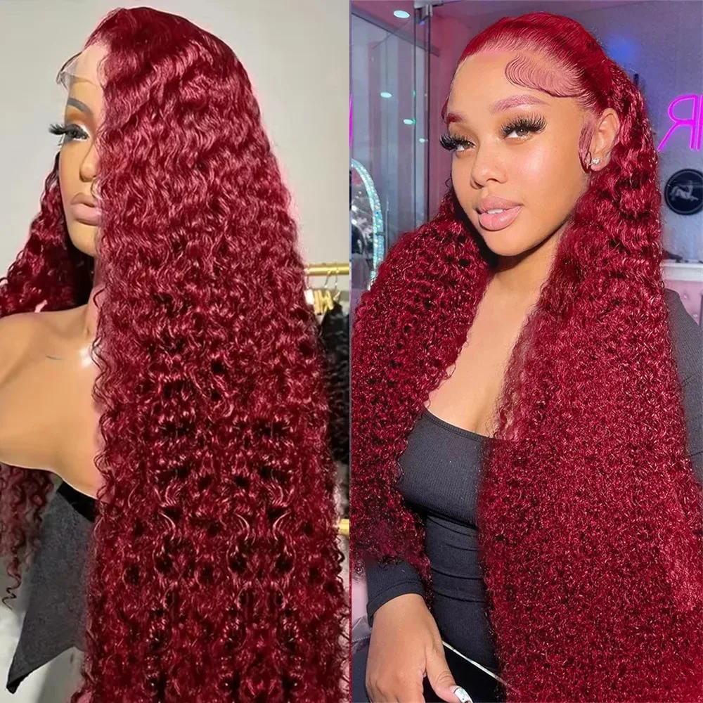 40 Inch Deep Wave 99J Burgundy 13x4 Transparent Lace Frontal Human Hair Wig Curly 13x6 HD Lace Front Wig for Women 220% Density
40 Inch Deep Wave 99J Burgundy 13x4 Transparent Lace Frontal Human Hair Wig Curly 13x6 HD Lace Front Wig for Women 220% Density
