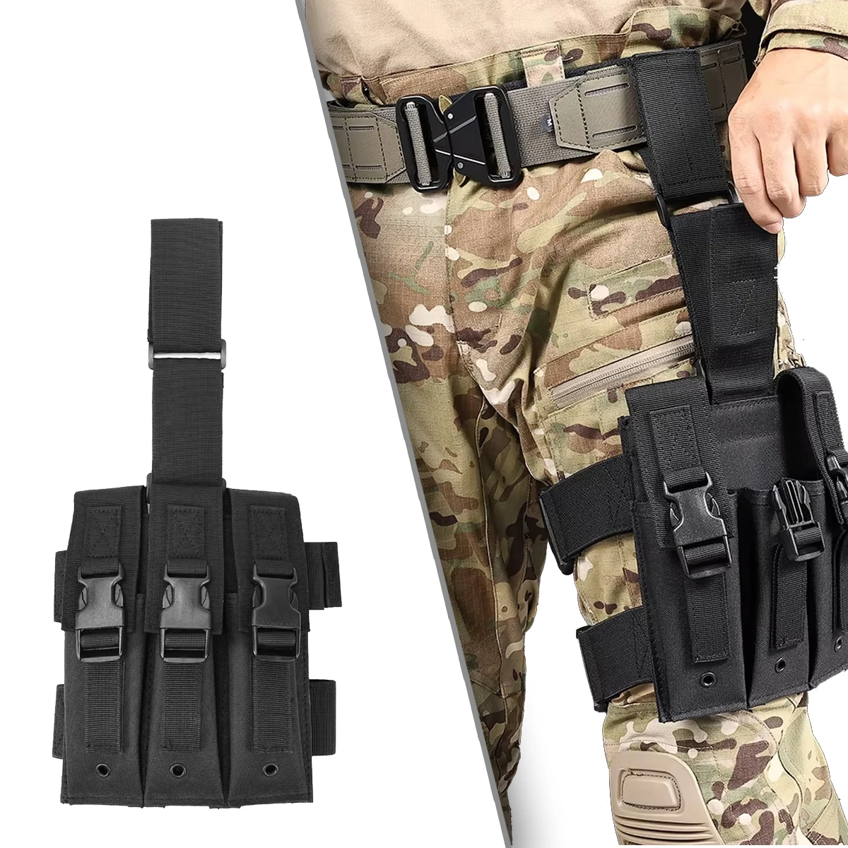 AQzxdc Tactical Magazine Pouch Drop Leg Molle Triple Pistol Magazine Bag for Outdoor Hunting Airgun Paintball Shooting Role Play
AQzxdc Tactical Magazine Pouch Drop Leg Molle Triple Pistol Magazine Bag for Outdoor Hunting Airgun Paintball Shooting Role Play