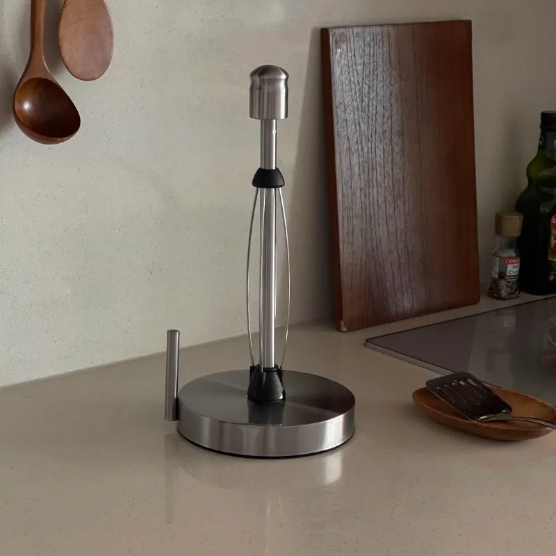 Vertical Paper Towel Holder Stainless Steel Kitchen Roll Tissue Stand Rustproof Coreless Wrap Dispenser Space Saving Paper Rack