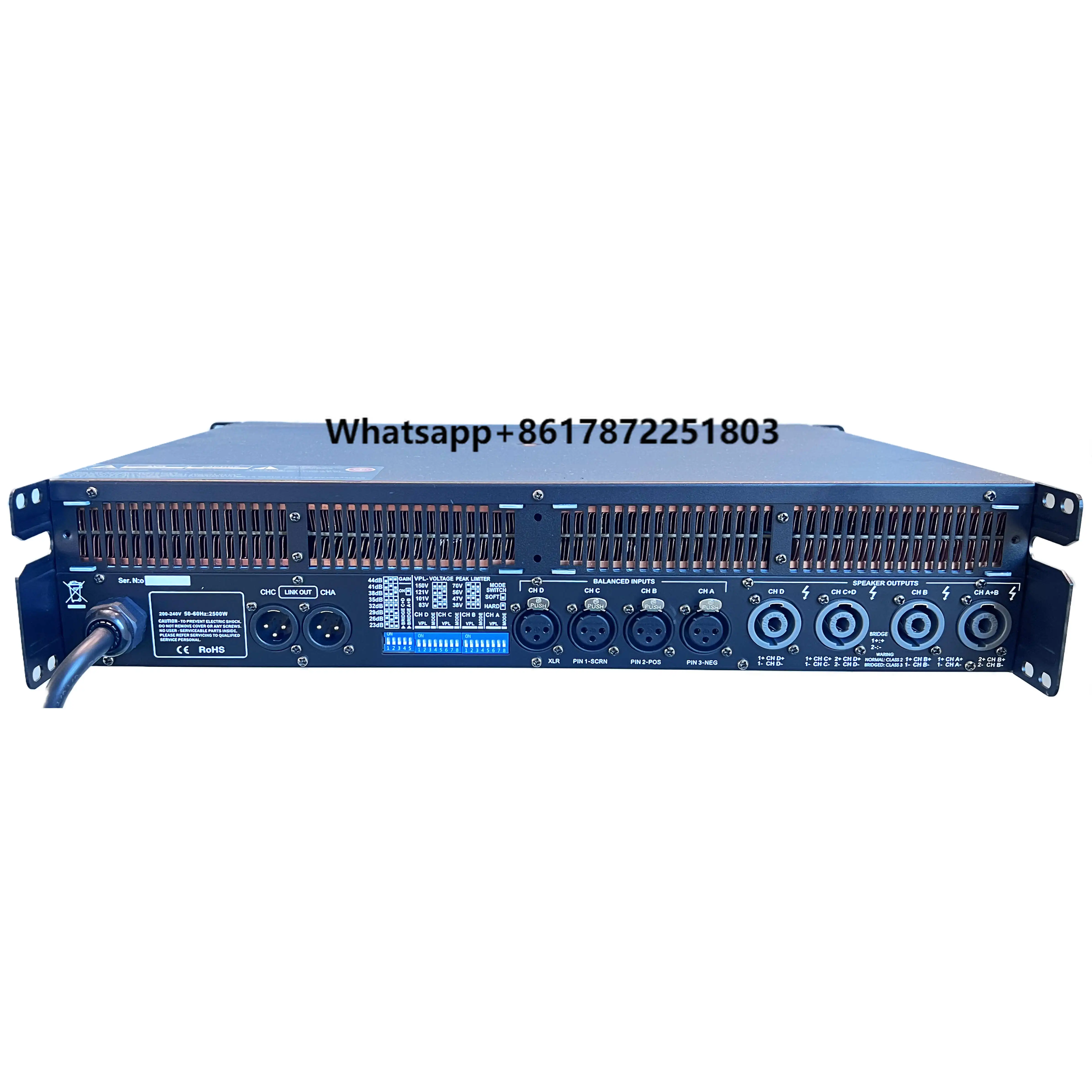 Professional Power Amplifier Audio Sound Equipment with High Power and Circuit Protection for Karaoke Entertainment
Professional Power Amplifier Audio Sound Equipment with High Power and Circuit Protection for Karaoke Entertainment