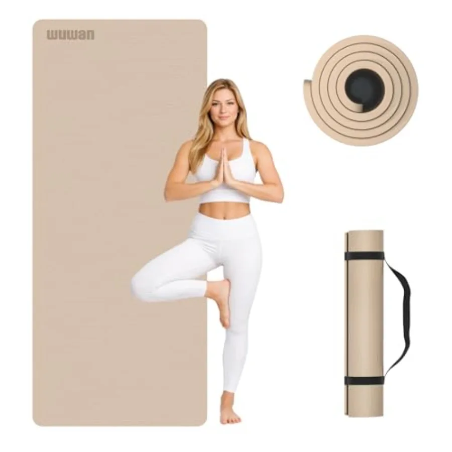 10 mm Yoga Mat 72"x26" TPE Non-Slip Exercise Mat 0.4" Thick, Easy-to-Carry Fitness Mat for Yoga, Pilates and Workout, Professio
10 mm Yoga Mat 72"x26" TPE Non-Slip Exercise Mat 0.4" Thick, Easy-to-Carry Fitness Mat for Yoga, Pilates and Workout, Professio