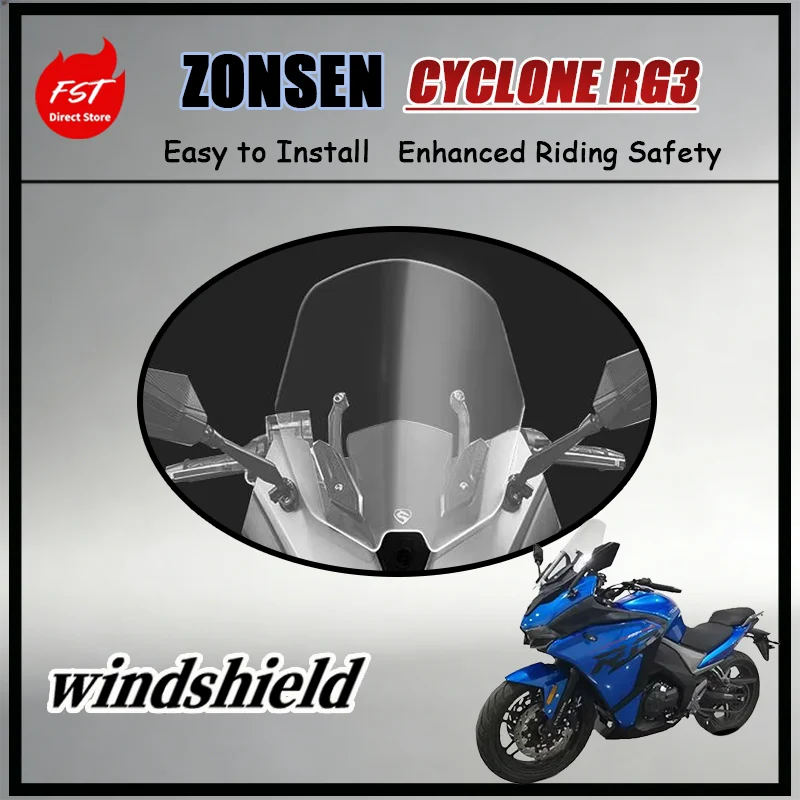 FOR Clear Extended Height Thickened Windshield for ZongshenRG3 RG401 Heightened Front Windscreen Compatible Motorcycle Accessory
FOR Clear Extended Height Thickened Windshield for ZongshenRG3 RG401 Heightened Front Windscreen Compatible Motorcycle Accessory