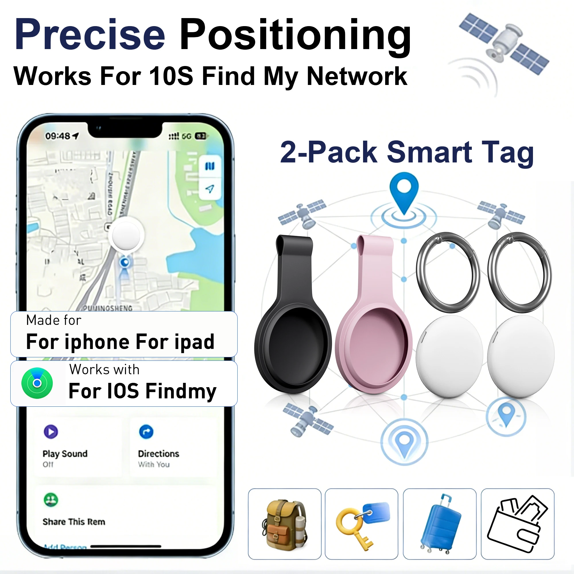 2-PCS Tracker: The Ultimate Anti-Loss Device One-Tap Global Positioning with No Distance Limits, Compatible with IOS Find My
2-PCS Tracker: The Ultimate Anti-Loss Device One-Tap Global Positioning with No Distance Limits, Compatible with IOS Find My