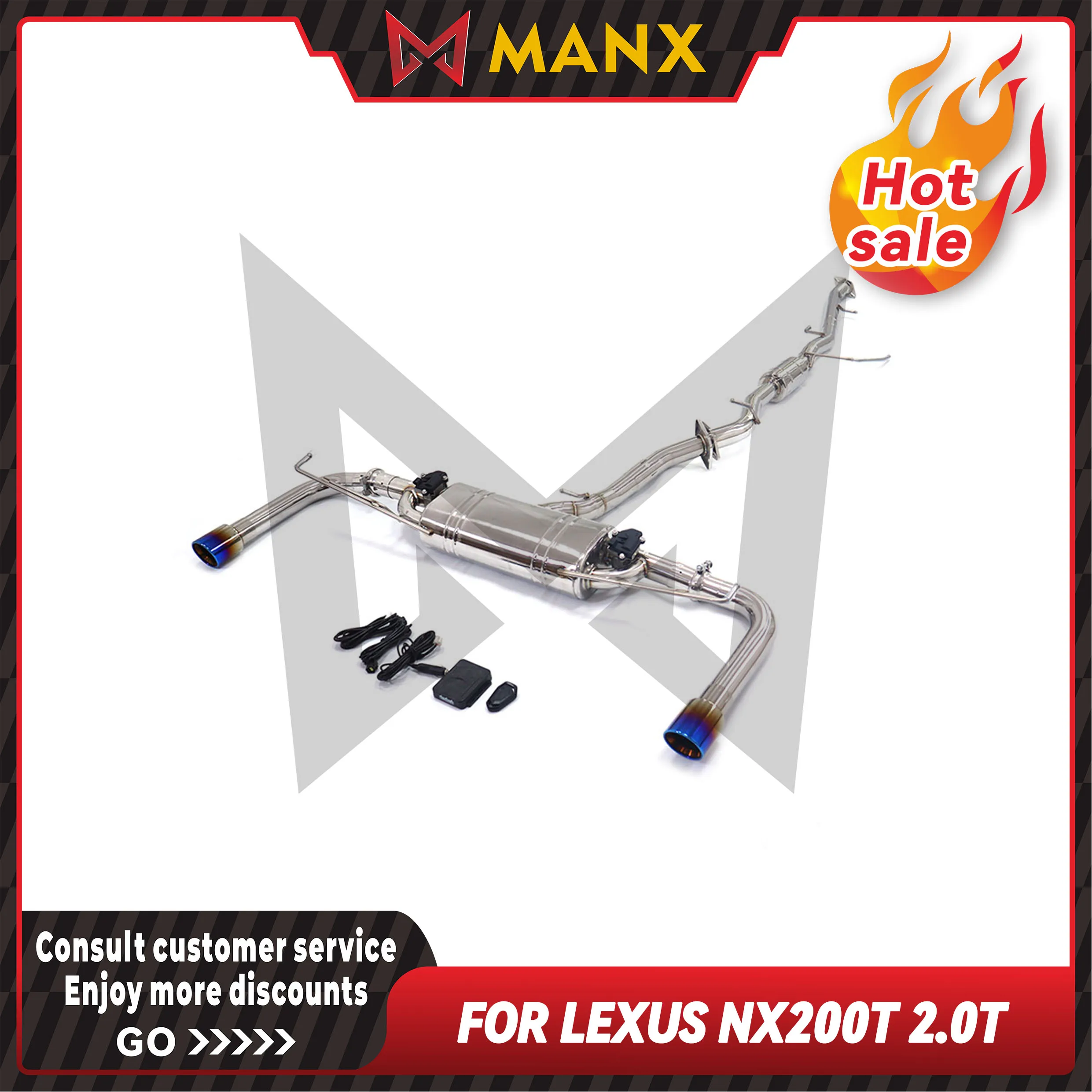 For Lexus NX200t 2.0T Car Exhaust system Stainless steels Performance Catback Muffler with remote control valve
For Lexus NX200t 2.0T Car Exhaust system Stainless steels Performance Catback Muffler with remote control valve