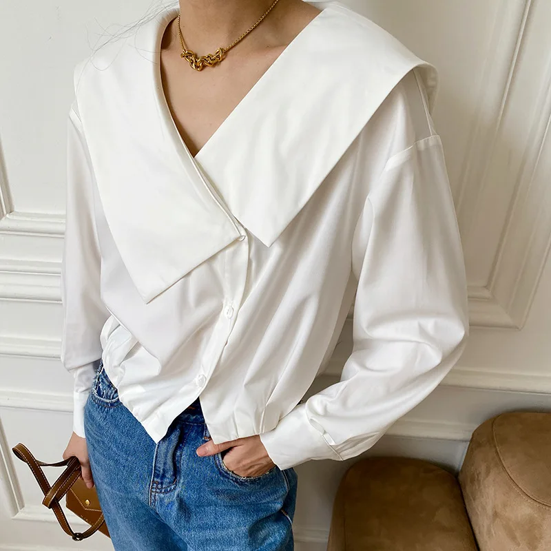 Shirt Women's Long Sleeve Temperament Commute Large Lapel Spring New French Women's White Shirt Casual Women's Top
Shirt Women's Long Sleeve Temperament Commute Large Lapel Spring New French Women's White Shirt Casual Women's Top