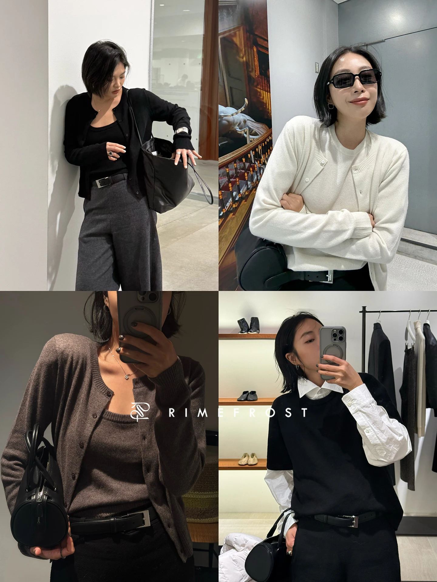 RIMEFROST 25W Camere Tee-Piece Set Open Cardigan Hollow out Splicing ort Sve Scoop Ne Vest Women's Knittedwear
RIMEFROST 25W Camere Tee-Piece Set Open Cardigan Hollow out Splicing ort Sve Scoop Ne Vest Women's Knittedwear