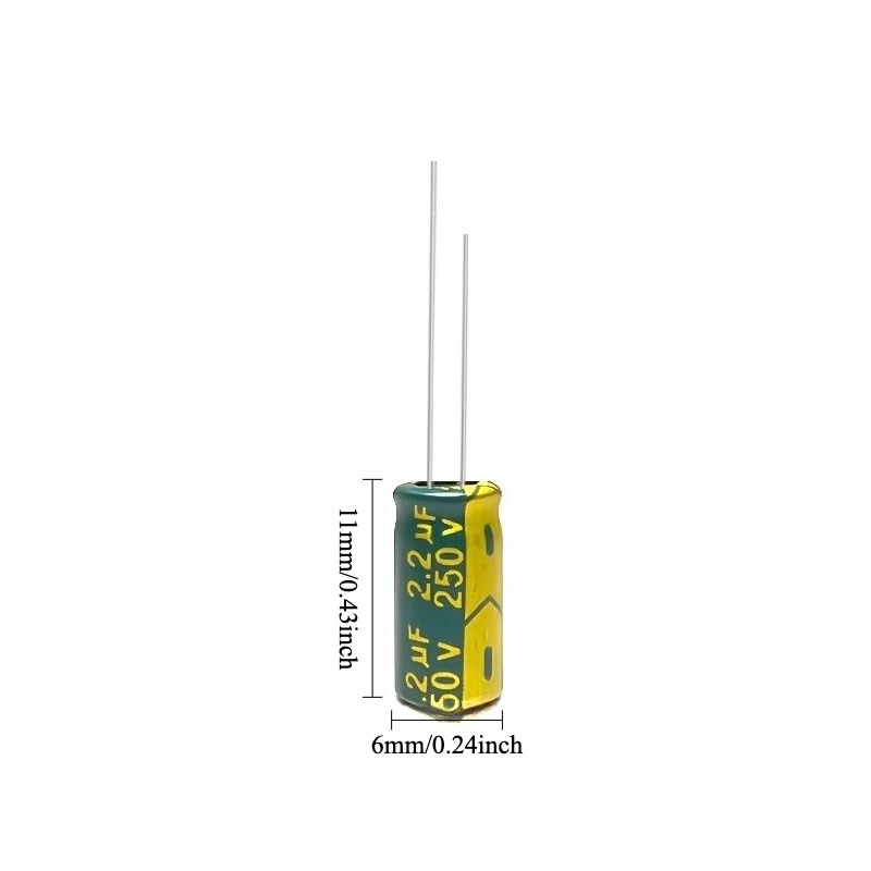 200pcs 250V 2.2uF Electrolytic Capacitor High Frequency Low ESR Long Life 6x11mm for Power Supply
200pcs 250V 2.2uF Electrolytic Capacitor High Frequency Low ESR Long Life 6x11mm for Power Supply