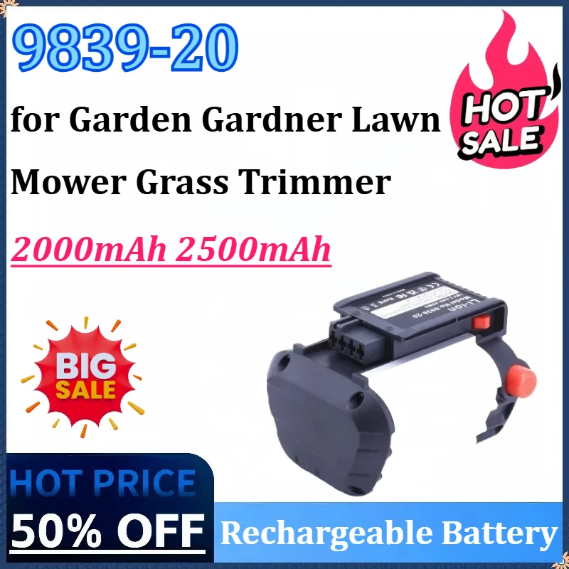 New 9839-20 18V 2.5/2.0Ah Rechargeable Battery Suitable for Garden Gardner Lawn Mower Grass Trimmer Garden Tool Battery
New 9839-20 18V 2.5/2.0Ah Rechargeable Battery Suitable for Garden Gardner Lawn Mower Grass Trimmer Garden Tool Battery