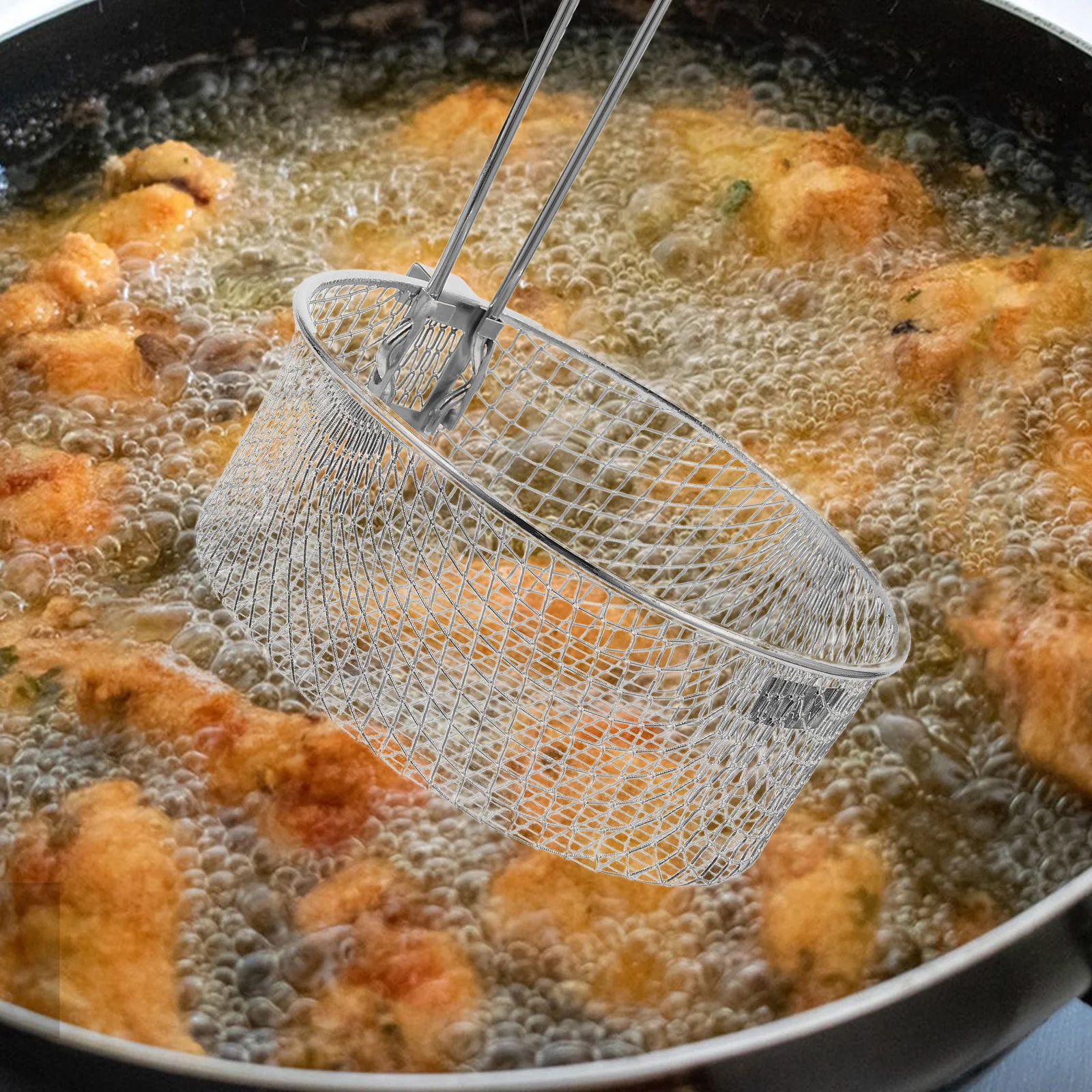 Deep Fryer Basket Stainless Steel French Fries Holder Kitchen Gadget Metal Fry Baskets Handles Large Volume Heat Distribution
Deep Fryer Basket Stainless Steel French Fries Holder Kitchen Gadget Metal Fry Baskets Handles Large Volume Heat Distribution