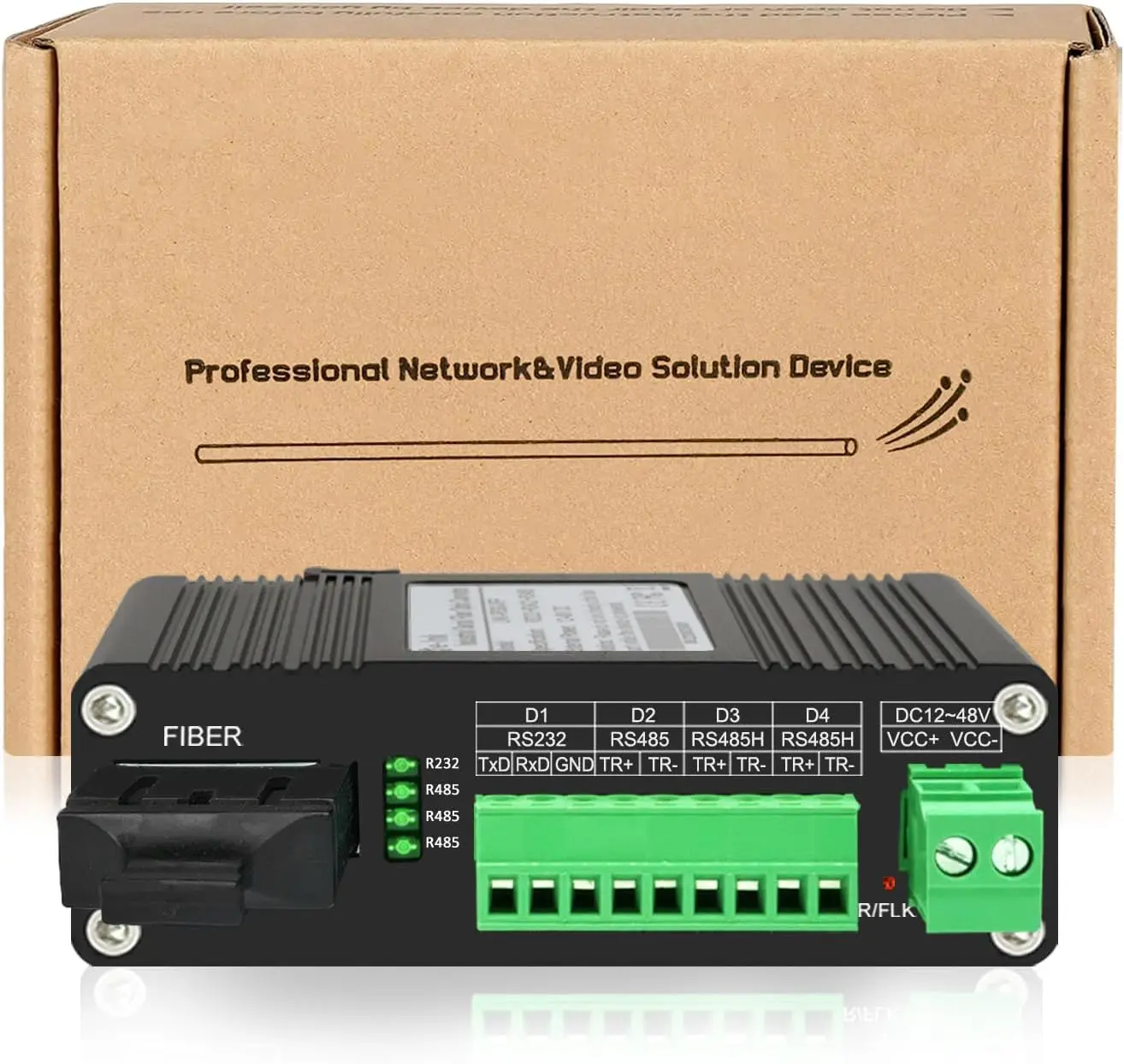 Industrial Serial to Fiber Converter RS232 RS485 RS422 20KM Over 1310nm Single-Mode SC Fiber, DC12~48V Power Input
Industrial Serial to Fiber Converter RS232 RS485 RS422 20KM Over 1310nm Single-Mode SC Fiber, DC12~48V Power Input
