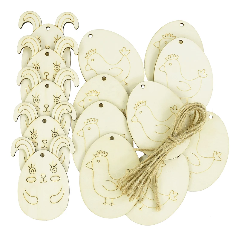 10Pcs Wooden Rabbit Chick Easter Egg Hanging Pendant Wood Ornament Kids Gifts DIY Painting Easter Egg Tree Decoration Supplies
10Pcs Wooden Rabbit Chick Easter Egg Hanging Pendant Wood Ornament Kids Gifts DIY Painting Easter Egg Tree Decoration Supplies