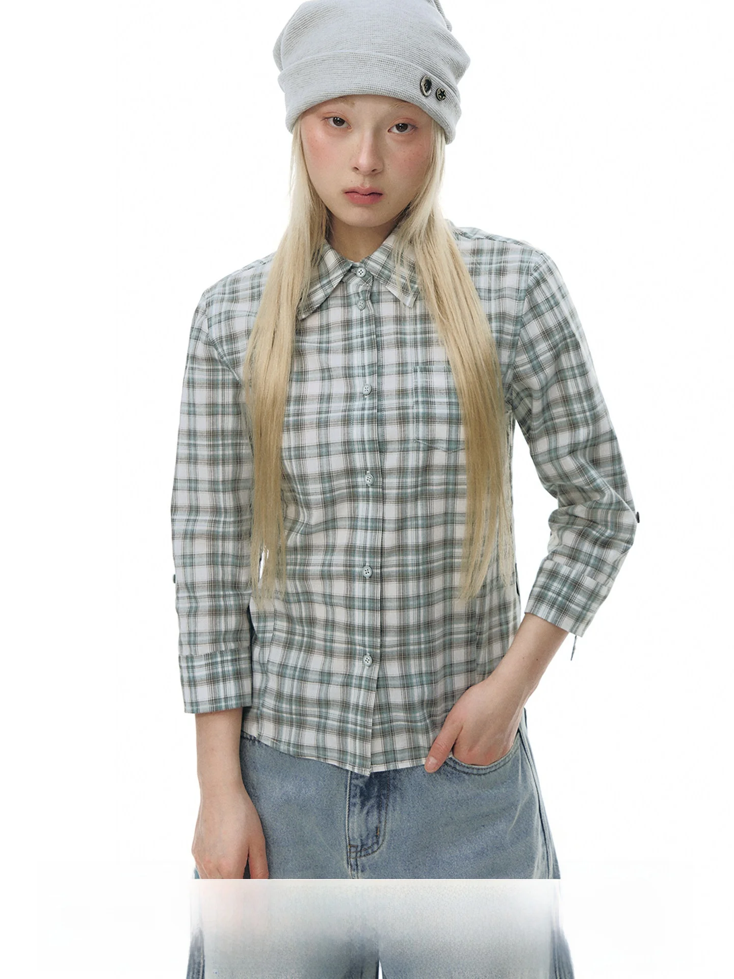 NAPSNAPS Original Plaid Cotton irt Women's Spring Turn-down Collar Slim Fit Top Waist-cinching f-length Sve irt
NAPSNAPS Original Plaid Cotton irt Women's Spring Turn-down Collar Slim Fit Top Waist-cinching f-length Sve irt