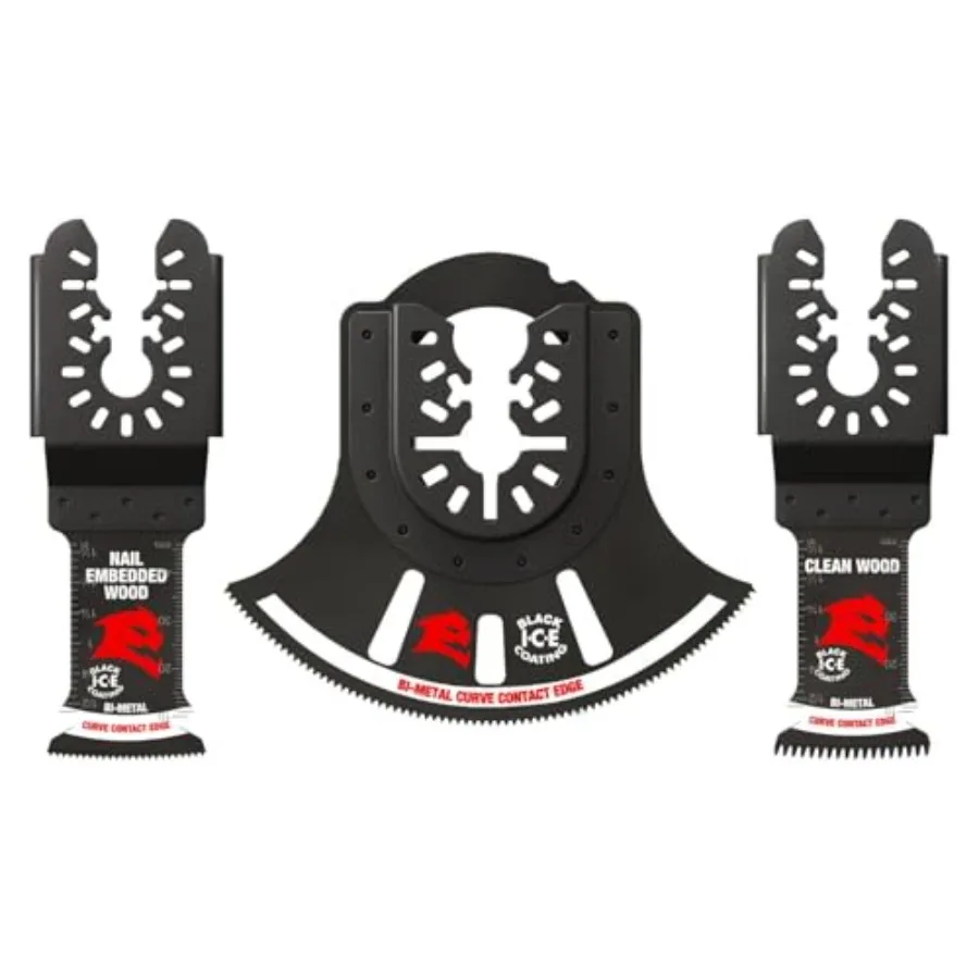 3-Piece Universal Fit Bi-Metal Oscillating Blade Set - Includes Blades for Nail-Embedded Wood Clean Wood and General Purpose Cu
3-Piece Universal Fit Bi-Metal Oscillating Blade Set - Includes Blades for Nail-Embedded Wood Clean Wood and General Purpose Cu