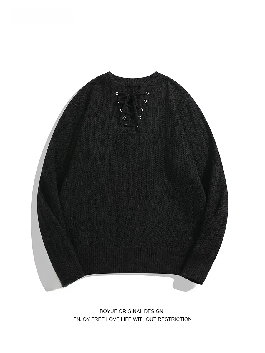 Boyue High Street Texture Knitted Sweater V-Ne Cross Dstring Design Men's Autumn Winter Casual Sle Long Sve Sweater
Boyue High Street Texture Knitted Sweater V-Ne Cross Dstring Design Men's Autumn Winter Casual Sle Long Sve Sweater