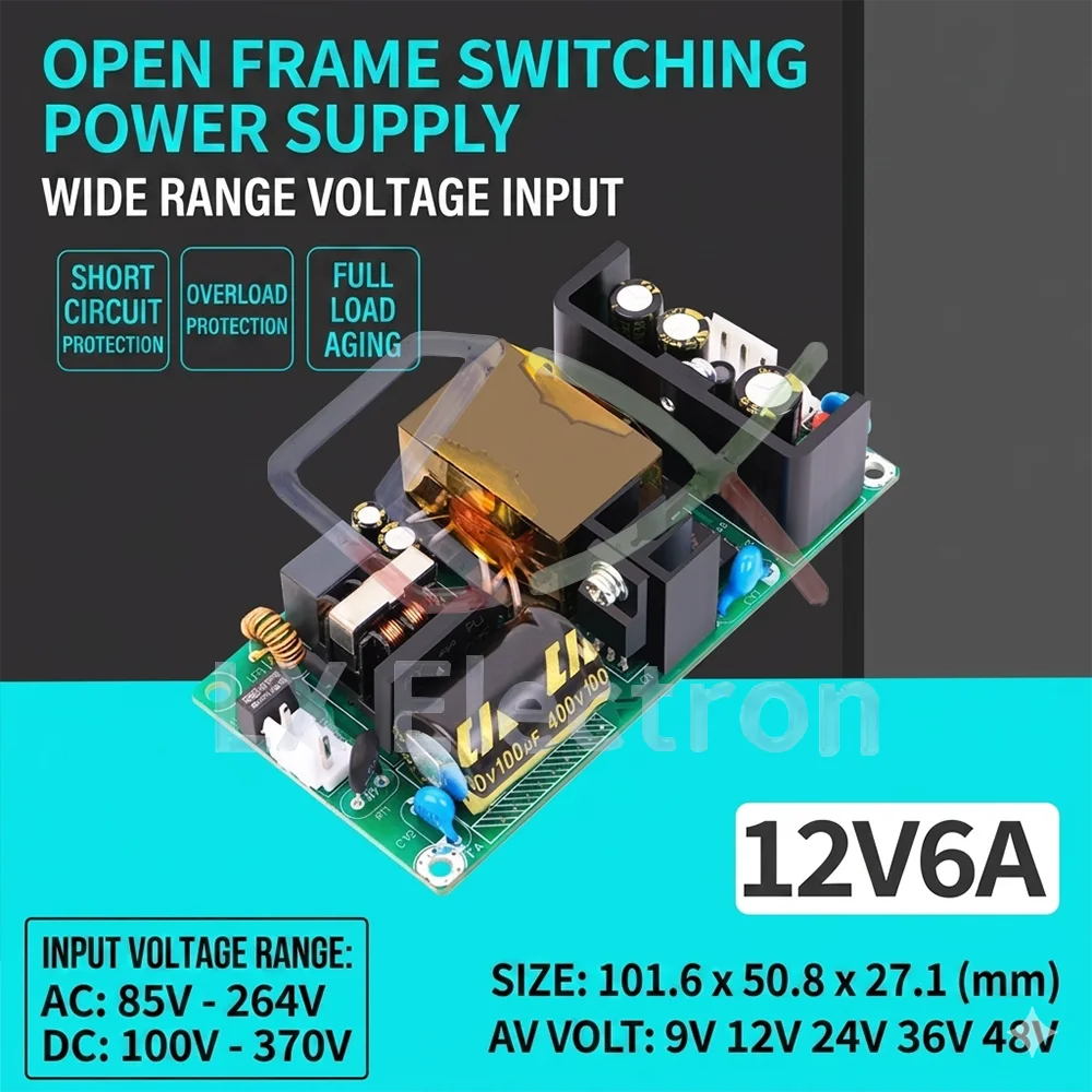 1pcs 12V6A Switch Power Supply Board Module 72W Bare Board 220V to 12V for Industrial Control Equipment and Instruments
1pcs 12V6A Switch Power Supply Board Module 72W Bare Board 220V to 12V for Industrial Control Equipment and Instruments