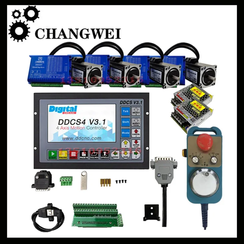 Ddcsv3.1 4 Axis Cnc Motion Control System Engraving Machine Controller + Nema23 Hybrid Servo Motor Kit Handwheel Mpg 75w24vdc
Ddcsv3.1 4 Axis Cnc Motion Control System Engraving Machine Controller + Nema23 Hybrid Servo Motor Kit Handwheel Mpg 75w24vdc