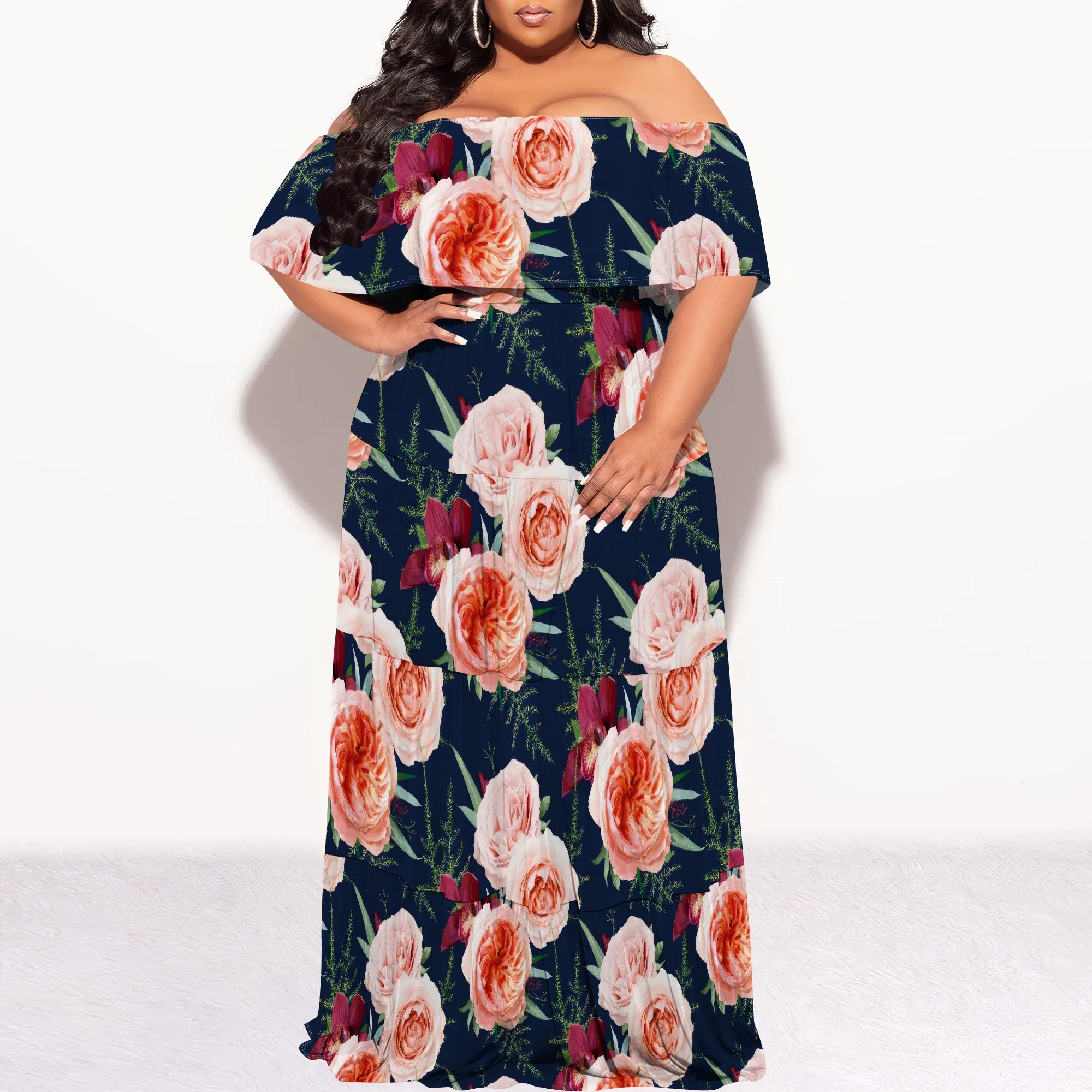 Plus Size Off Shoulder Floral Maxi Dress Women Summer Elegant Boho Party Beach Sundress
Plus Size Off Shoulder Floral Maxi Dress Women Summer Elegant Boho Party Beach Sundress