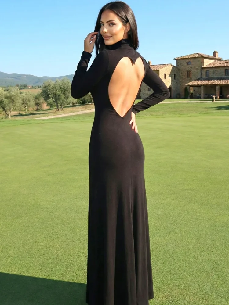 VC 2026 Black Heart-Back Evening Gown for Women High Neck Long Sleeve Pleated Mermaid Formal Maxi Dress Backless Outfits Vestido
VC 2026 Black Heart-Back Evening Gown for Women High Neck Long Sleeve Pleated Mermaid Formal Maxi Dress Backless Outfits Vestido