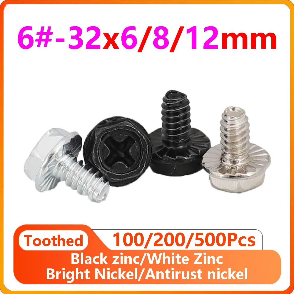 100/200/500Pcs 6#-32x6/8/12mm Carbon Steel PC Case Power Supply Hard Drive Toothed Hexagonl Phillips Head Mount Fix Screw Bolt
100/200/500Pcs 6#-32x6/8/12mm Carbon Steel PC Case Power Supply Hard Drive Toothed Hexagonl Phillips Head Mount Fix Screw Bolt