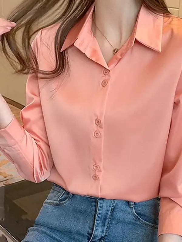 Retro Lapel Button Loose irt for Woman Street Sle Loose Fit Long Sve Pure Color Button up Casual Women's Faion
Retro Lapel Button Loose irt for Woman Street Sle Loose Fit Long Sve Pure Color Button up Casual Women's Faion