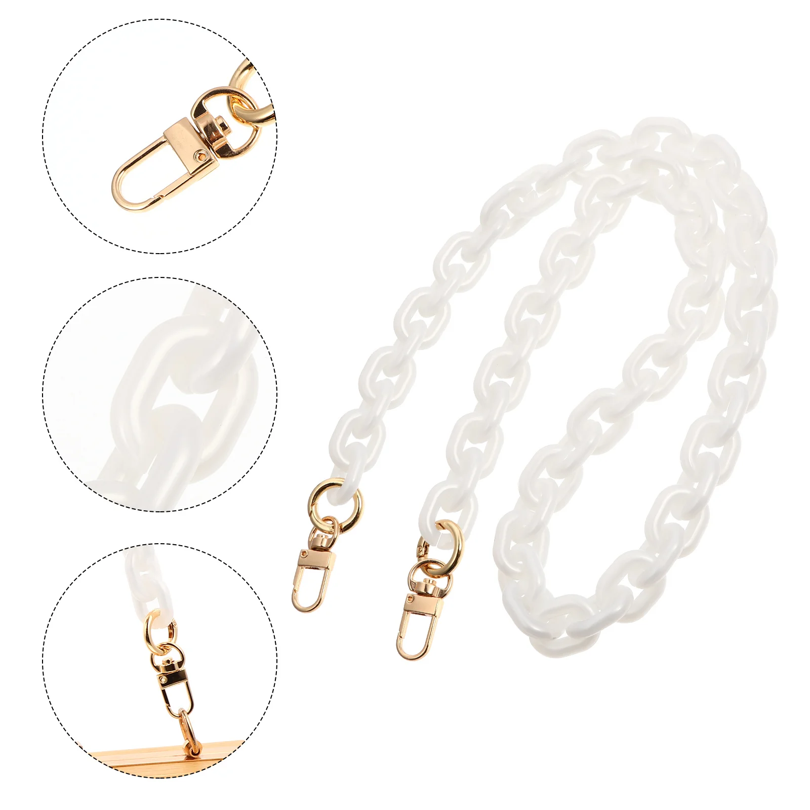 White Resin Handbag Chain Replacement Metal Buckle Strap Detachable Durable Purse DIY Shoulder Bag Accessory Bag Chain
White Resin Handbag Chain Replacement Metal Buckle Strap Detachable Durable Purse DIY Shoulder Bag Accessory Bag Chain