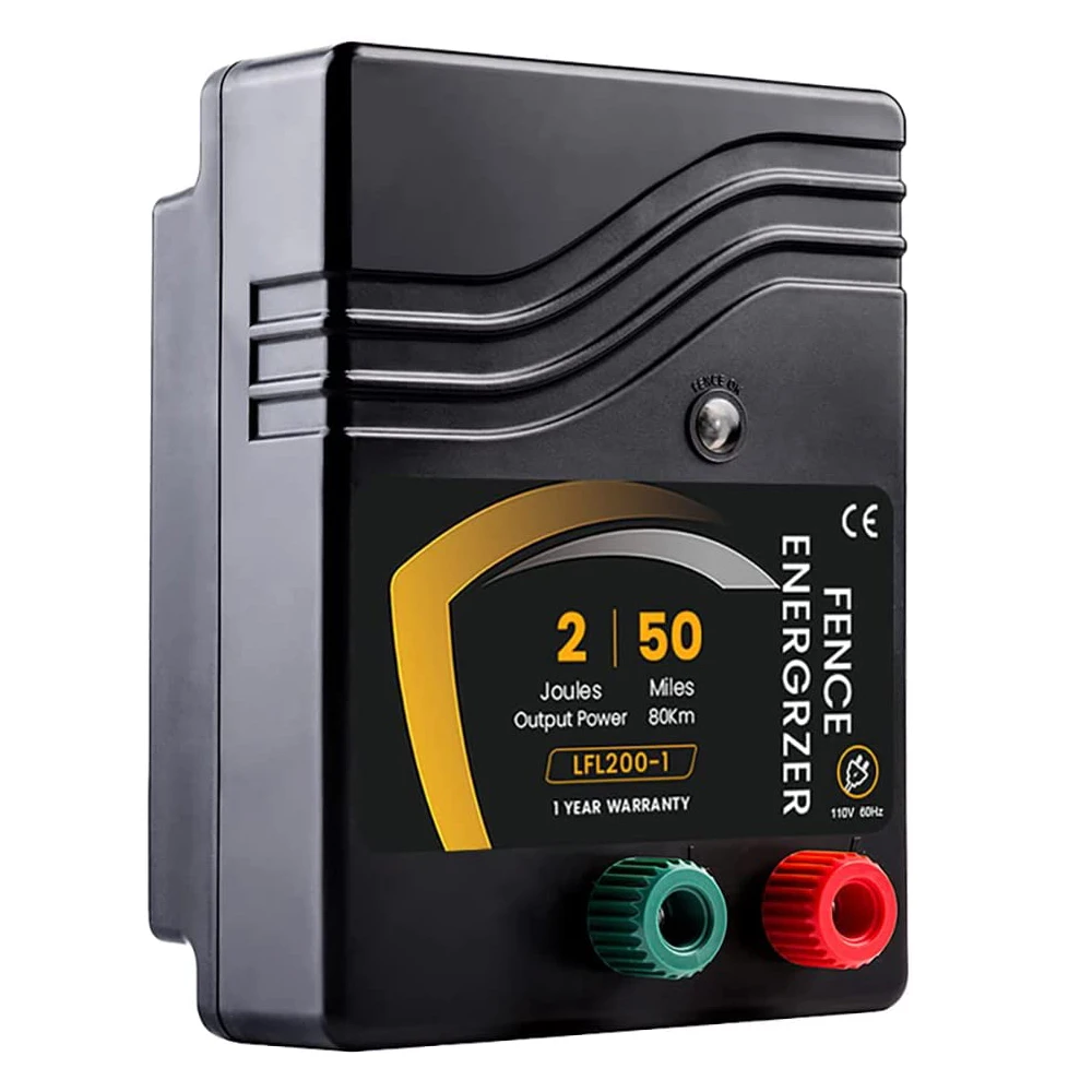 Electric Fence Charger AC Powered 50 Mile 165 Acres,110 Volt, 2 Joule, Output Voltage Max 10 kV | High Power Low-Impedance Elect
Electric Fence Charger AC Powered 50 Mile 165 Acres,110 Volt, 2 Joule, Output Voltage Max 10 kV | High Power Low-Impedance Elect