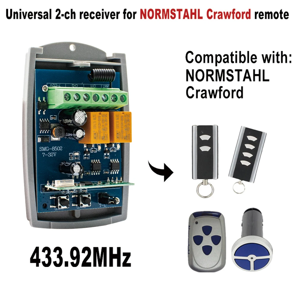 NORMSTAHL EA433 RCU433 2K 4K 2KM N002800 T433 Гараж двери управления переключатель 433.92MHz Rolling код пульт дистанционного управления командный приемник
NORMSTAHL EA433 RCU433 2K 4K 2KM N002800 T433 Гараж двери управления переключатель 433.92MHz Rolling код пульт дистанционного управления командный приемник