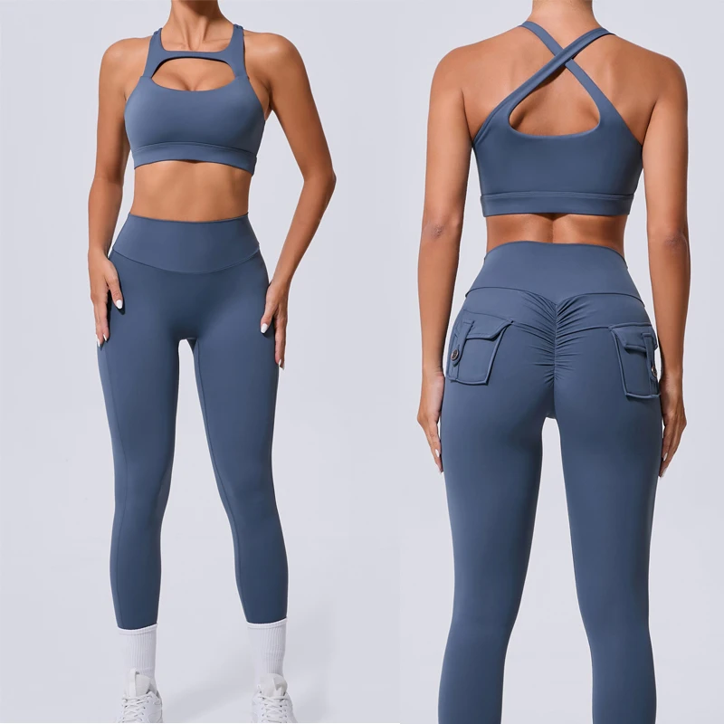 New Yoga Set Women Tracksuit Workout Pocket Legging Athletic Suit Gym Push Up Legging Fitness Bra Sports Wear Active Wear
New Yoga Set Women Tracksuit Workout Pocket Legging Athletic Suit Gym Push Up Legging Fitness Bra Sports Wear Active Wear