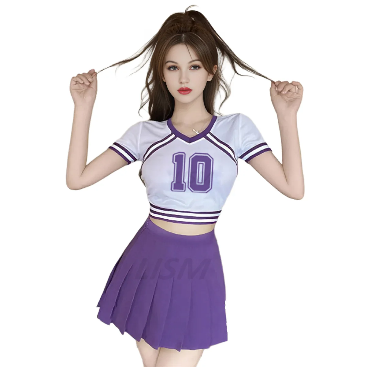 Women Cheerleading Uniform Sexy Japanese Schoolgirl Cosplay Set Backless Crop Top Mini Pleated Skirt Carnival Party Costume
Women Cheerleading Uniform Sexy Japanese Schoolgirl Cosplay Set Backless Crop Top Mini Pleated Skirt Carnival Party Costume