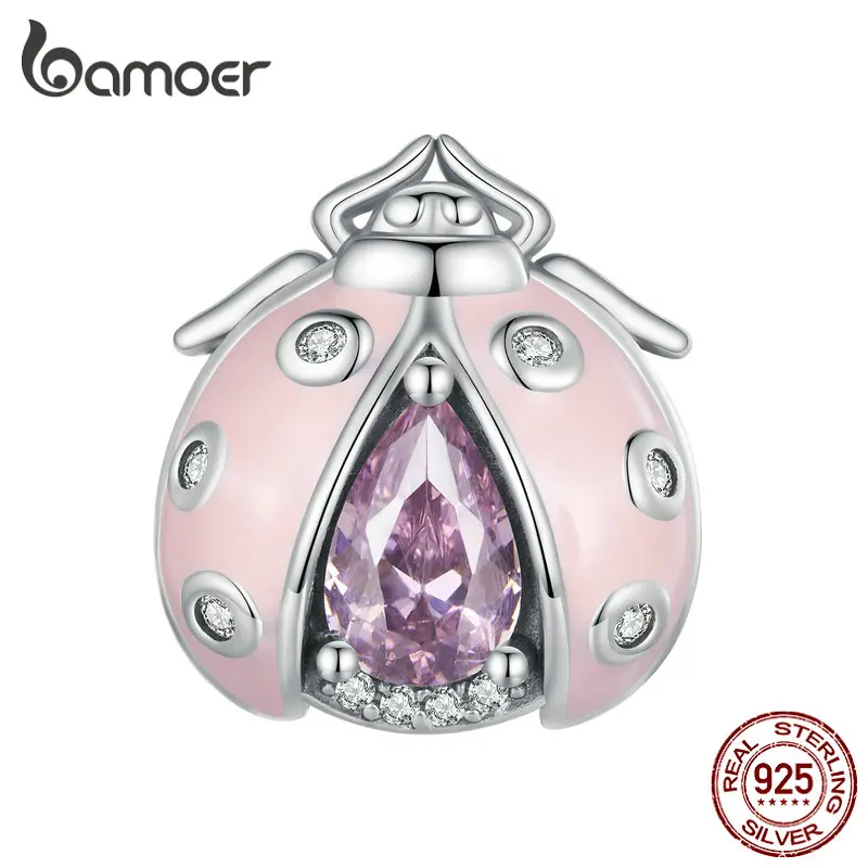 Bamoer, Стерлинговое Серебро 925 пробы, Розовая эмаль, божья коровка, бусины, розовый циркон, божья коровка, амулеты для женщин, браслет и браслет, сделай сам, ювелирные украшения
Bamoer, Стерлинговое Серебро 925 пробы, Розовая эмаль, божья коровка, бусины, розовый циркон, божья коровка, амулеты для женщин, браслет и браслет, сделай сам, ювелирные украшения