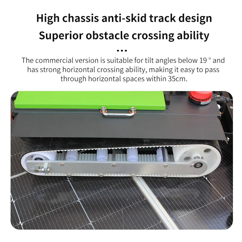 Hot Sale New Design Solar Cleaning Automatic Crawler for Solar Panel Cleaning Brush Machine Equipment
Hot Sale New Design Solar Cleaning Automatic Crawler for Solar Panel Cleaning Brush Machine Equipment