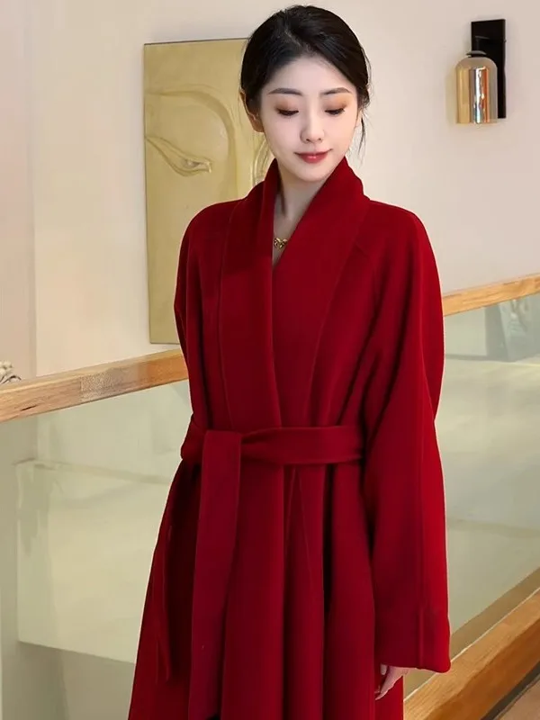 Double-Sided Red Camere Batobe Sle Coat Women's Mid-Length Turn-down Collar Woolen Outerwear Korean Sle Autumn Winter...
Double-Sided Red Camere Batobe Sle Coat Women's Mid-Length Turn-down Collar Woolen Outerwear Korean Sle Autumn Winter...