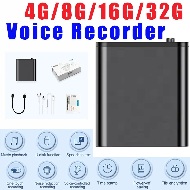 Audio Sound Recorder 4-32G Voice Recorder Portable Intelligent Voice Actived Recording HD Noise Reduction Mp3 Player Magnet
Audio Sound Recorder 4-32G Voice Recorder Portable Intelligent Voice Actived Recording HD Noise Reduction Mp3 Player Magnet