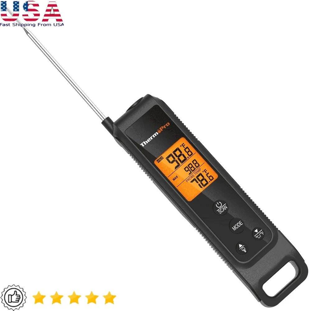 2-in-1 Infrared Meat Thermometer Instant Read Cooking BBQ Grill Temperature Probe Portable Kitchen Tool
2-in-1 Infrared Meat Thermometer Instant Read Cooking BBQ Grill Temperature Probe Portable Kitchen Tool