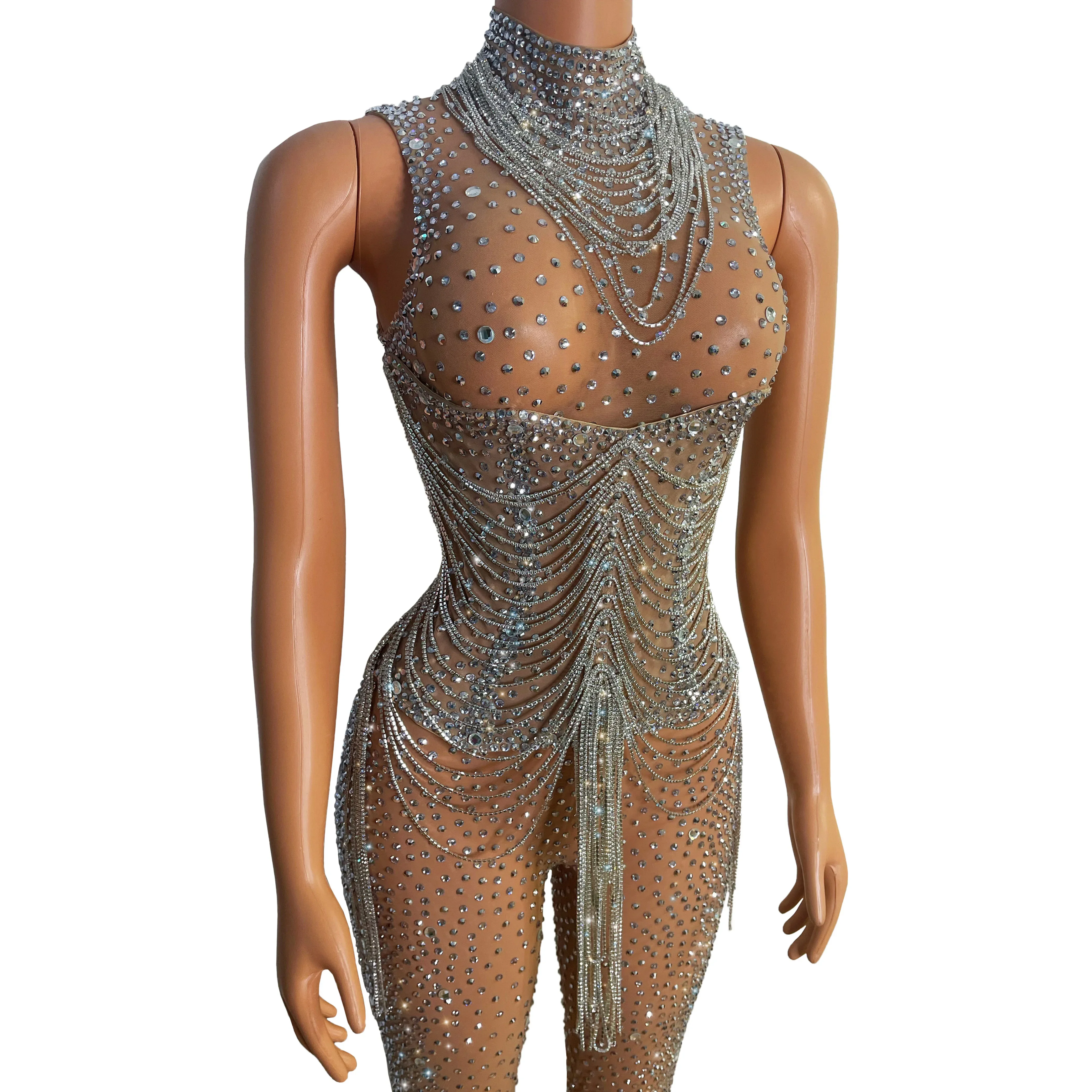 Drag Queen Costume Full Rhinestones Jumpsuit Crystal Tassel Singer Performance Stage Clothes Festival Carnival Clothing yj468
Drag Queen Costume Full Rhinestones Jumpsuit Crystal Tassel Singer Performance Stage Clothes Festival Carnival Clothing yj468