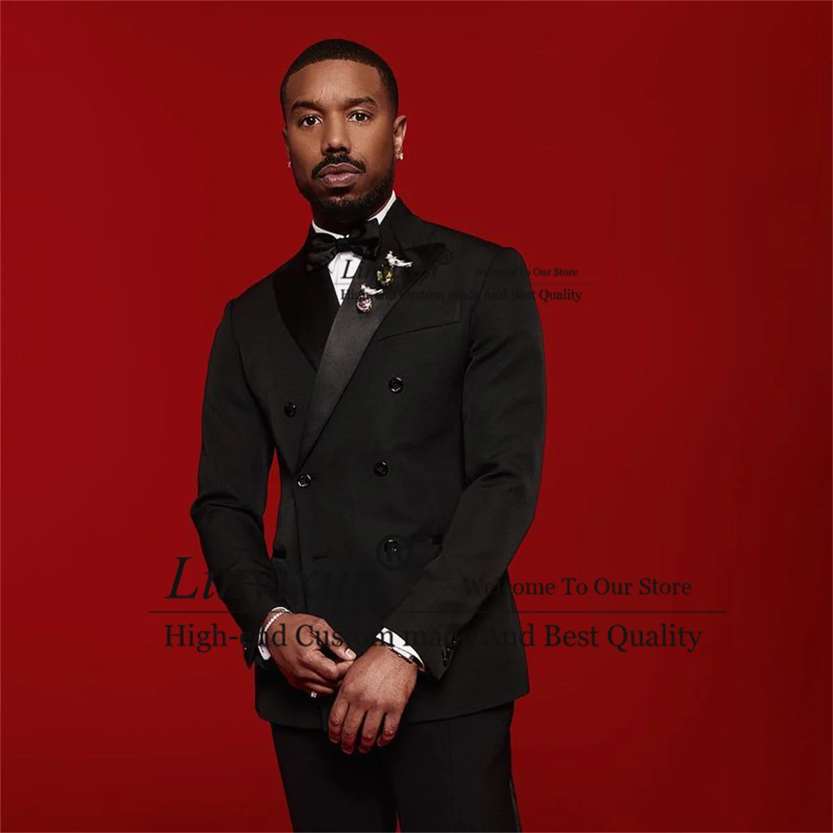 Formal Black Men Suits For Wedding 2 Pieces Sets Groom Tuxedos Double Breasted Male Blazers Business Terno Masculinos Completo
Formal Black Men Suits For Wedding 2 Pieces Sets Groom Tuxedos Double Breasted Male Blazers Business Terno Masculinos Completo