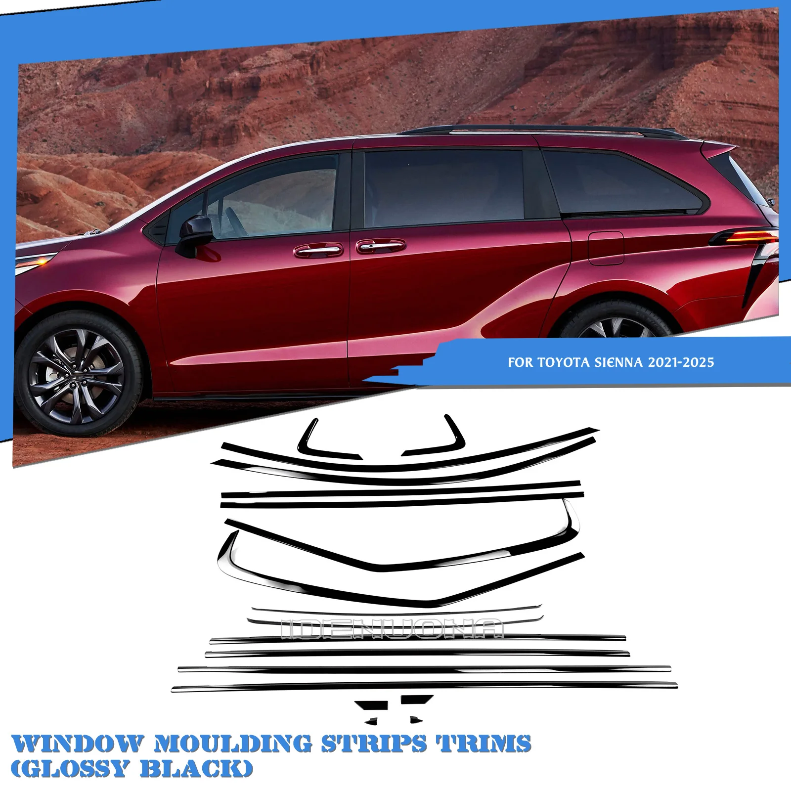 18 накладок на внешние оконные и дверные молдинги для Toyota Sienna 2021-2025
18 накладок на внешние оконные и дверные молдинги для Toyota Sienna 2021-2025