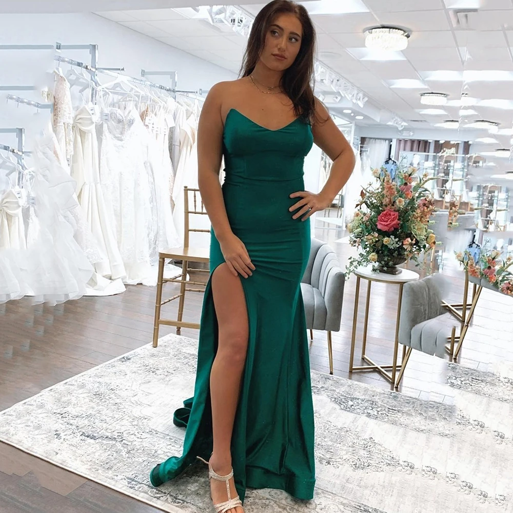 Elegant Prom Dress Sheath Backless Sweetheart Solid Color High Slit Evening es Sleeveless Formal Party Robe De Soiree
Elegant Prom Dress Sheath Backless Sweetheart Solid Color High Slit Evening es Sleeveless Formal Party Robe De Soiree