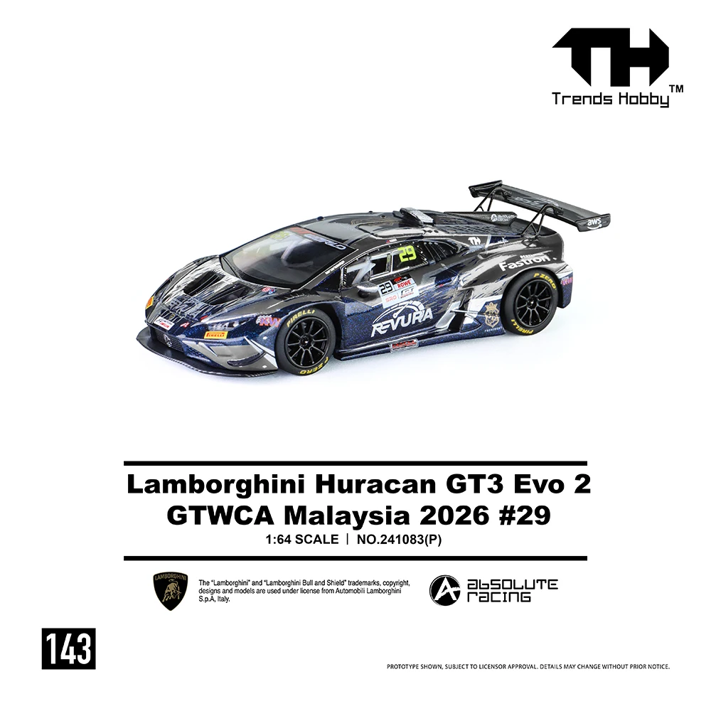 【Presale】TrendsHobby 1/64 Huracan GT3 EVO2 GTWCA 2026 #29 Diecast Alloy Car Model w/ Display Case Gift for Boys
【Presale】TrendsHobby 1/64 Huracan GT3 EVO2 GTWCA 2026 #29 Diecast Alloy Car Model w/ Display Case Gift for Boys