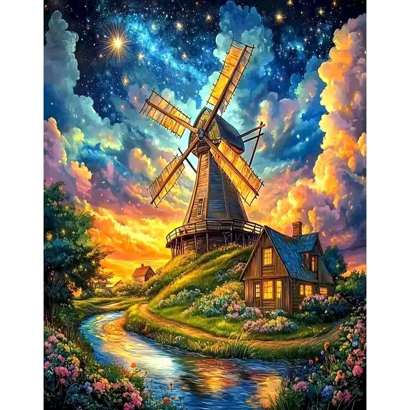 GATYZTORY Diy Painting By Numbers Kits For Adults Windmill Canvas Painting Acrylic Paint Drawing By Numbers For Home Decors Gift
GATYZTORY Diy Painting By Numbers Kits For Adults Windmill Canvas Painting Acrylic Paint Drawing By Numbers For Home Decors Gift