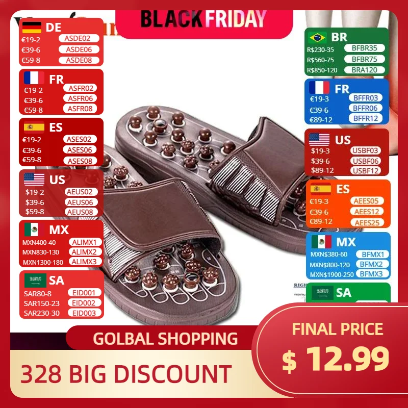 Foot Massage Acupuncture Slippers Acupoint Activation Reflexology Spring Magnetic Therapy Relieve Foot Pain Meridians Arthritis
Foot Massage Acupuncture Slippers Acupoint Activation Reflexology Spring Magnetic Therapy Relieve Foot Pain Meridians Arthritis