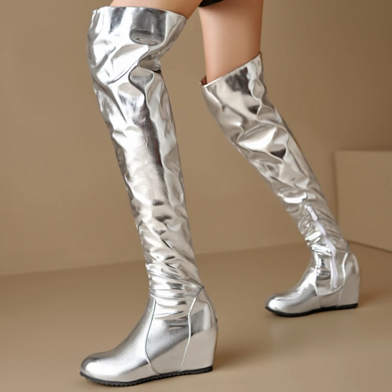 Gold Silver Over the Knee High Boots Women Winter Shoes New 2024 Trend Luxury Wedge Heels Women's Long Boots Large Size Footwear
Gold Silver Over the Knee High Boots Women Winter Shoes New 2024 Trend Luxury Wedge Heels Women's Long Boots Large Size Footwear