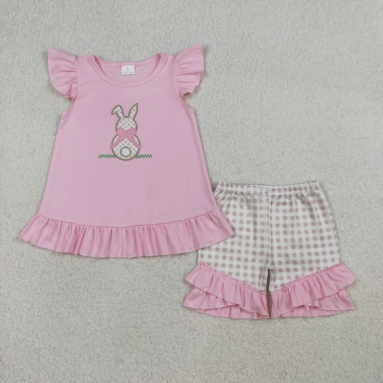 Wholesale Kids Short Sleeves Embroidery Rabbit Bow Cotton Shirt Plaid Shorts Girls Children Outfit Baby Girl Toddler Easter Set
Wholesale Kids Short Sleeves Embroidery Rabbit Bow Cotton Shirt Plaid Shorts Girls Children Outfit Baby Girl Toddler Easter Set