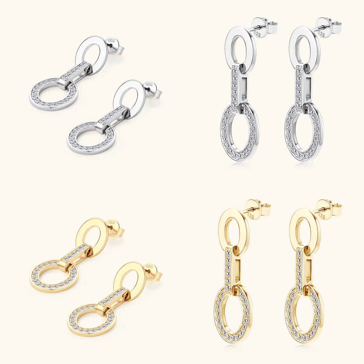 Fashion Fine Jewelry S925 Silver Plated 18K Gold Ring Buckle Moissan Diamond Earrings 0.72ct
Fashion Fine Jewelry S925 Silver Plated 18K Gold Ring Buckle Moissan Diamond Earrings 0.72ct